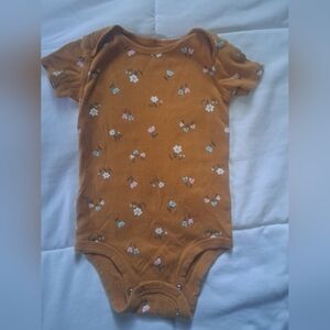 Carter's Floral Bodysuit - Mustard and Multicolor
